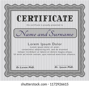 Grey Sample Diploma. With complex background. Beauty design. Customizable, Easy to edit and change colors. 