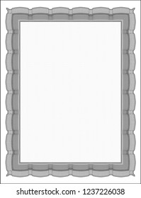 Grey Sample Diploma. With complex background. Detailed. Beauty design. 