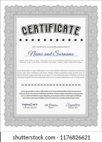 Grey Sample Diploma. Cordial design. Detailed. With background. Grey Sample Diploma. Cordial design. Detailed. With background.