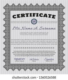 Grey Sample Diploma. Customizable, Easy to edit and change colors. Complex background. Money design. 