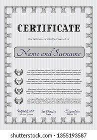 Grey Sample Diploma. Easy to print. Customizable, Easy to edit and change colors. Artistry design. 