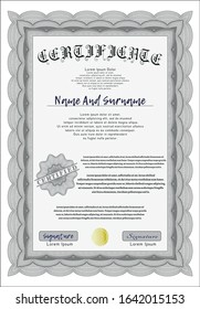 Grey Sample Diploma. Easy to print. Modern design. Customizable, Easy to edit and change colors. 