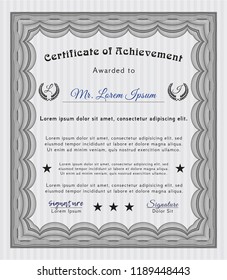 Grey Sample Diploma. With guilloche pattern. Money style design. Detailed. 
