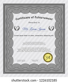 Grey Sample Diploma. Modern design. With linear background. Customizable, Easy to edit and change colors. 