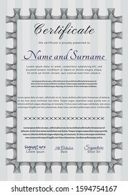 Grey Sample Diploma. Money style design. Customizable, Easy to edit and change colors. With complex linear background. 