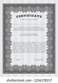 Grey Sample Diploma. Nice design. Customizable, Easy to edit and change colors. With complex background. 
