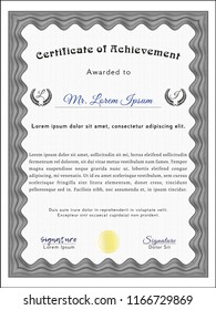 Grey Sample Diploma. With quality background. Vector illustration. Money design. 