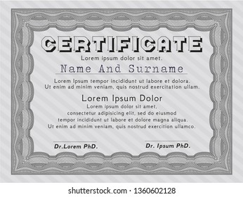 Grey Sample Diploma. With quality background. Vector illustration. Beauty design. 
