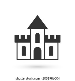 Grey Sand castle icon isolated on white background.  Vector