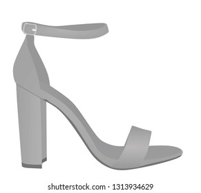 Grey sandal. vector illustration