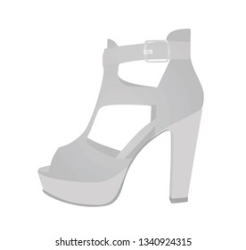 Grey sandal. vector illustration