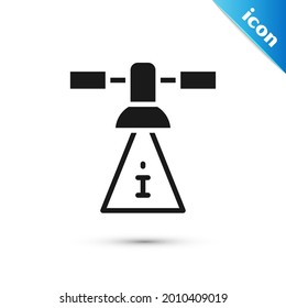 Grey Satellite icon isolated on white background.  Vector