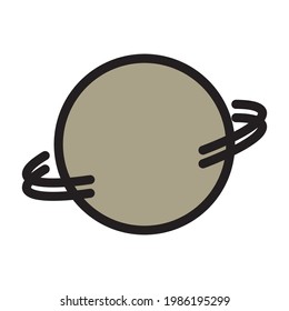 Grey Saturn icon. Suitable for applications, websites, presentations, advertisements, and many more. The icon is editable and expandable.