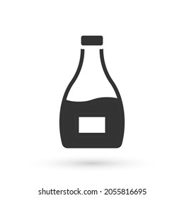 Grey Sauce bottle icon isolated on white background. Ketchup, mustard and mayonnaise bottles with sauce for fast food.  Vector