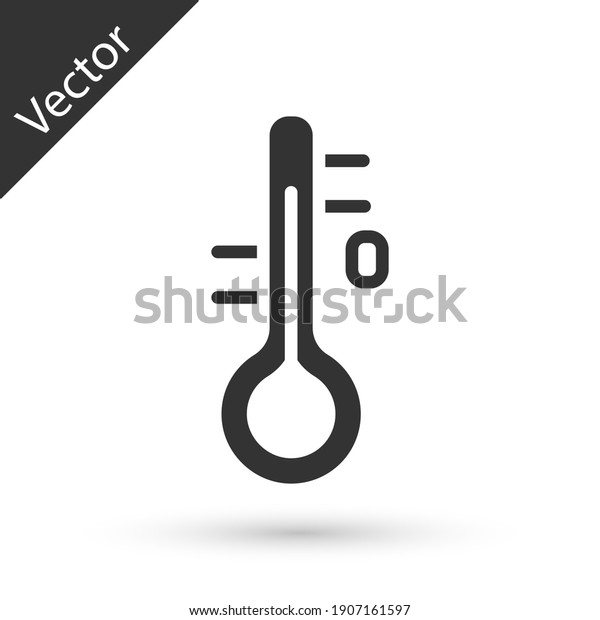 Grey Sauna thermometer icon isolated\
on white background. Sauna and bath equipment.\
Vector.