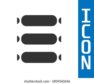 Grey Sausage icon isolated on white background. Grilled sausage and aroma sign.  Vector
