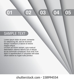 Grey scale - black and white concept edition of a colorful sheets in a geometric abstract minimal composition with numbering for info graphics, web design or print or for universal use 