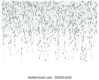 Grey Scale Music Symbols Vector Confetti. Grayscale Falling Notes, Party, Festival Poster Texture. Abstract Melody Music Signs Pattern, Decorative Frame. Cool Music Symbols Confetti Chaos.