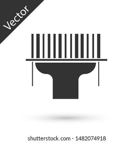 Grey Scanner scanning bar code icon isolated on white background. Barcode label sticker. Identification for delivery with bars.  Vector Illustration