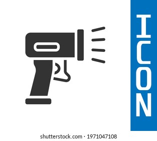 Grey Scanner scanning bar code icon isolated on white background. Barcode label sticker. Identification for delivery with bars.  Vector