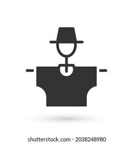 Grey Scarecrow icon isolated on white background.  Vector