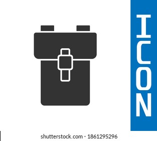 Grey School backpack icon isolated on white background.  Vector
