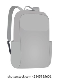 Grey school bag. vector illustration