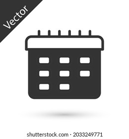 Grey School timetable icon isolated on white background.  Vector