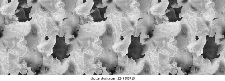 Grey Science Texture. Light Grey Color Splash Wall. Grey Abstract Background. Light Rock Slate. Grey White Elegant Granite. Modern Seamless Painting. White Gray Ink Background. White Grain Science.