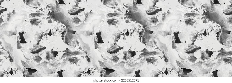 Textura de ciencia gris. Fondo Blanco Sin Marea. La ciencia de la repetición de luz. Fondo de tinta gris claro. Pizarra Blanca De Mosaicos. Pintura moderna y transparente. Patrón gris blanco elegante. Pintura de salpicadura de color gris gris.