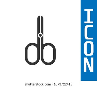 Grey Scissors icon isolated on white background. Cutting tool sign.  Vector