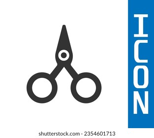 Grey Scissors icon isolated on white background. Cutting tool sign.  Vector Illustration