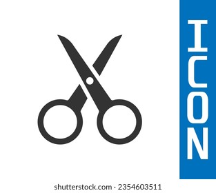 Grey Scissors icon isolated on white background. Cutting tool sign.  Vector Illustration