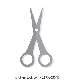 grey scissors icon- vector illustration