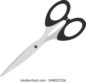 Graue Schere, Vektorgrafik auf weißem Hintergrund.