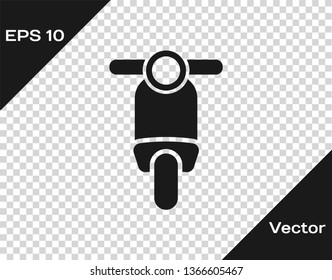Grey Scooter icon isolated on transparent background. Vector Illustration