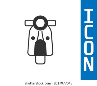 Grey Scooter icon isolated on white background.  Vector