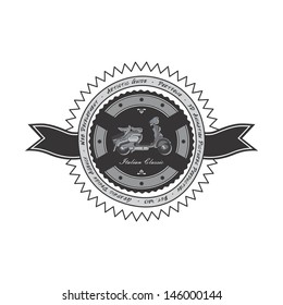 grey scooter sticker label