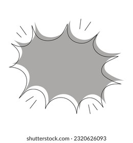 Grey Scream Speech Bubble. Hand Drawn Colorful Comics Illustration