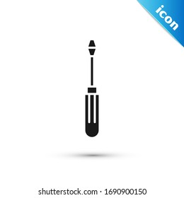 Graue Schraubendreher Symbol einzeln auf weißem Hintergrund. Symbol für Service-Tools. Vektorillustration-Illustration
