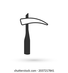 Grey Scythe icon isolated on white background. Happy Halloween party.  Vector