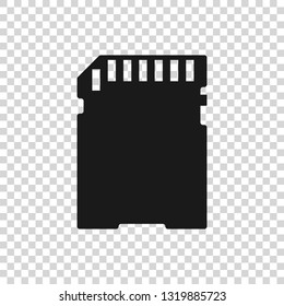 Grey SD card icon isolated on transparent background. Memory card. Adapter icon. Vector Illustration