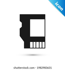 Graues SD-Kartensymbol einzeln auf weißem Hintergrund. Speicherkarte. Adaptersymbol.  Vektorgrafik