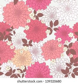 grey seamless abstract floral background