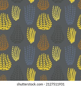 Grey seamless background with algae