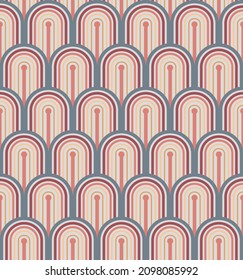 GREY SEAMLESS BACKGROUND WITH ARCHES IN PASTEL PINK TONES