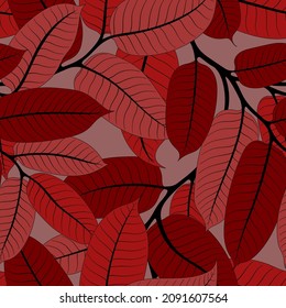 GREY SEAMLESS BACKGROUND WITH RED NUTMEG BRANCHES