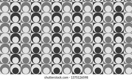 Grey Seamless Geometric Retro Circles Pattern Background Vector Art
