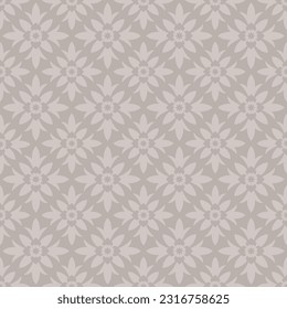 Grey seamless pattern with abstract flowers