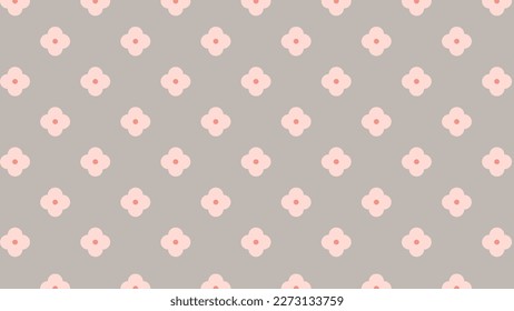 Grey seamless pattern with flowers
